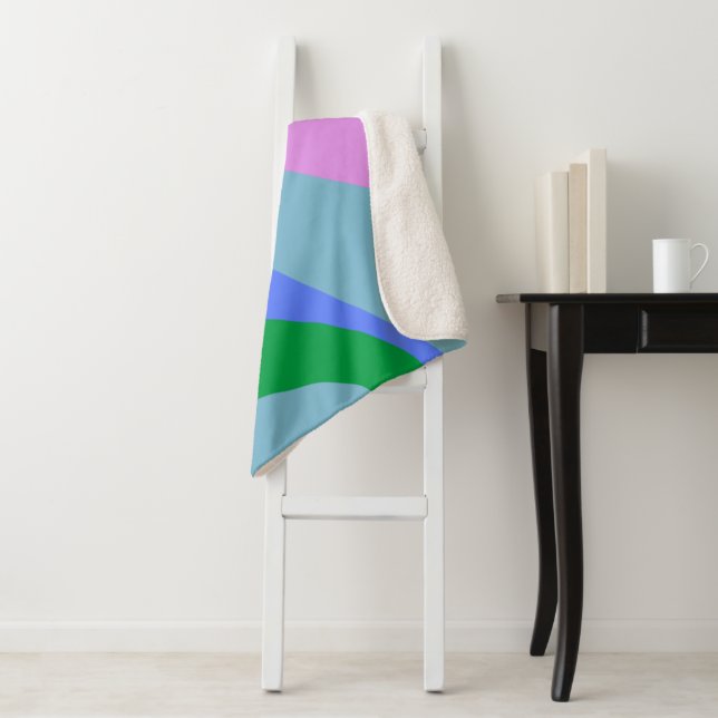 Bright Colourful Vibrant Playful Abstract Shapes Sherpa Blanket (In Situ)