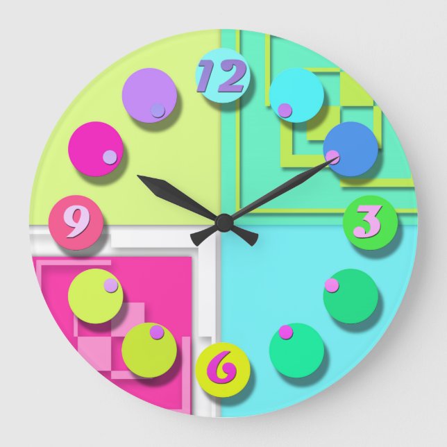 Bright colourful watch large clock (Front)