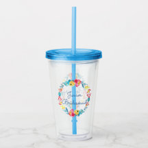 Bright Colourful Watercolor Floral Jr. Bridesmaid