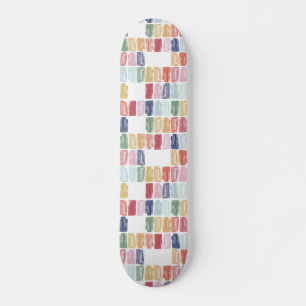 Bright Colourful Watercolor Jewels Skateboard