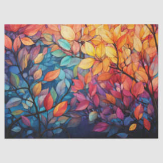 Bright, Colourful Whimsical Autumn Leaves Decoupag Tissue Paper
