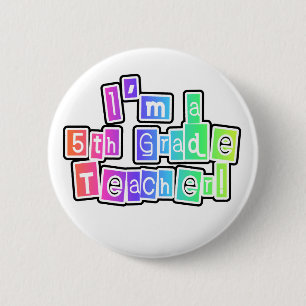 Bright Colours 5th Grade Teacher 2 Inch Round Button