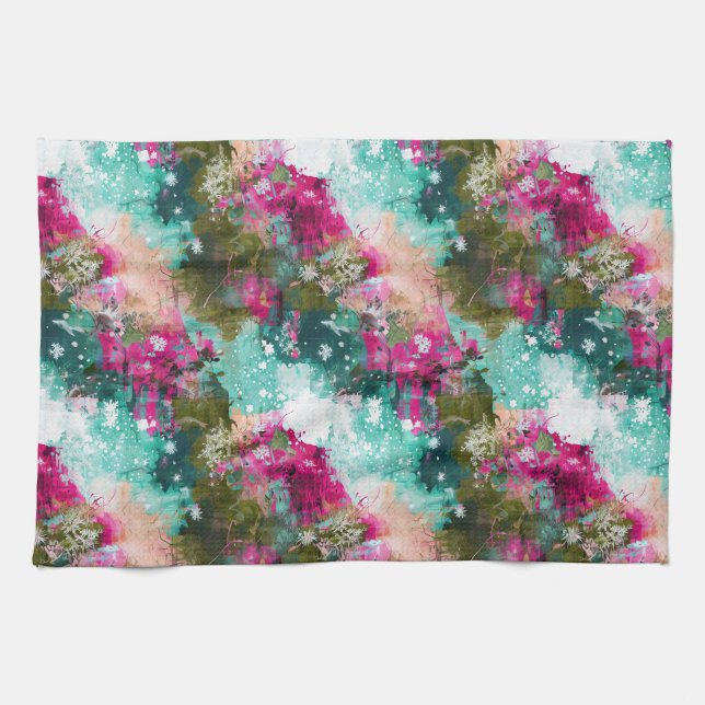 Bright colours abstract artsy hand towel (Horizontal)