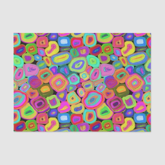 Bright Colours Abstract Funky Circles  Tissue Paper (Front)