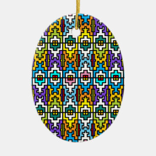 Bright colours African pattern Ceramic Ornament