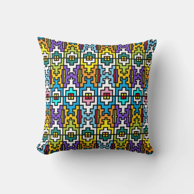 Bright colours African pattern Throw Pillow (Front)