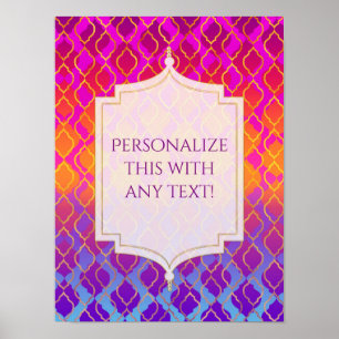 Bright Colours Arabian Moroccan Glam Party Banner Poster
