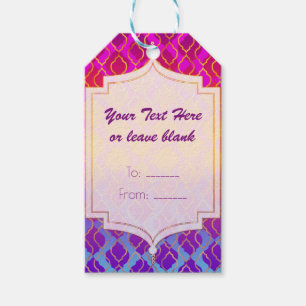 Bright Colours Arabian Moroccan Glam Party Favour Gift Tags