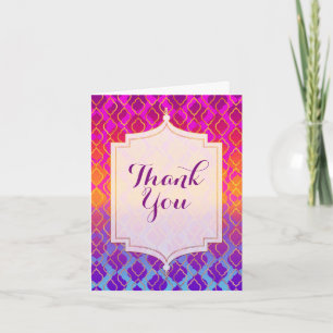 Bright Colours Arabian Moroccan Theme Thank You Card