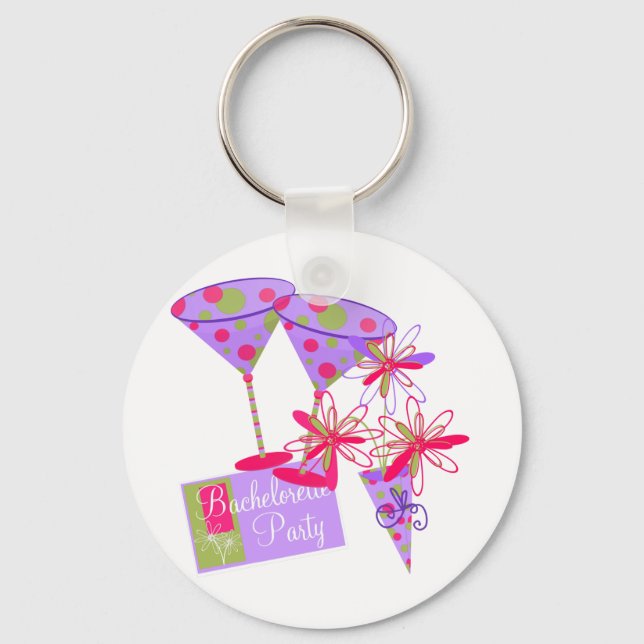 Bright Colours Bachelorette Party Keychain (Front)