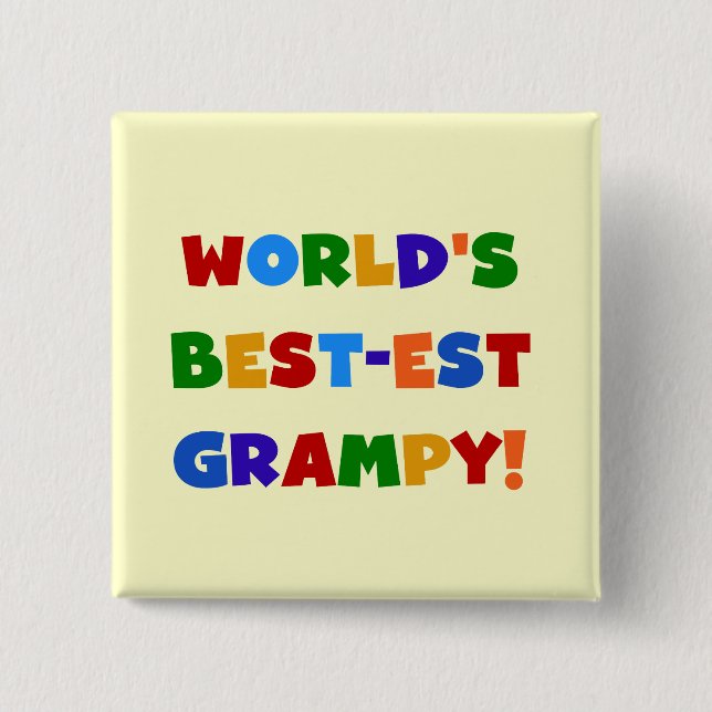 Bright Colours Best-est Grampy T-shirts and Gifts 2 Inch Square Button (Front)