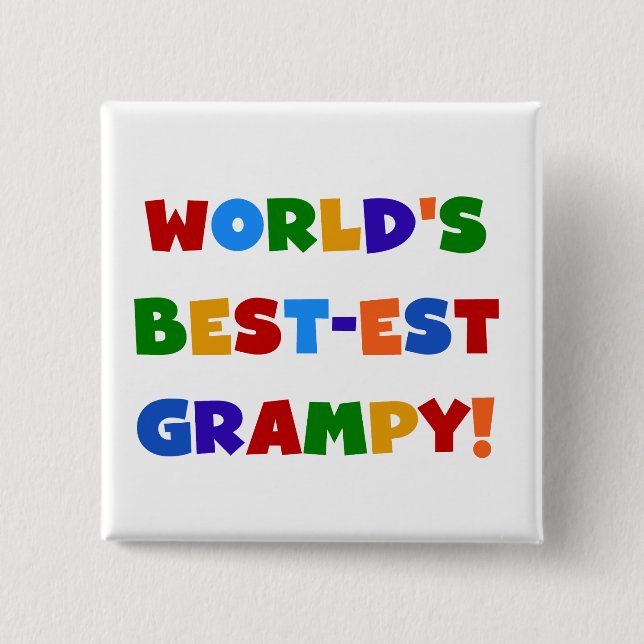 Bright Colours Best-est Grampy T-shirts and Gifts 2 Inch Square Button (Front)