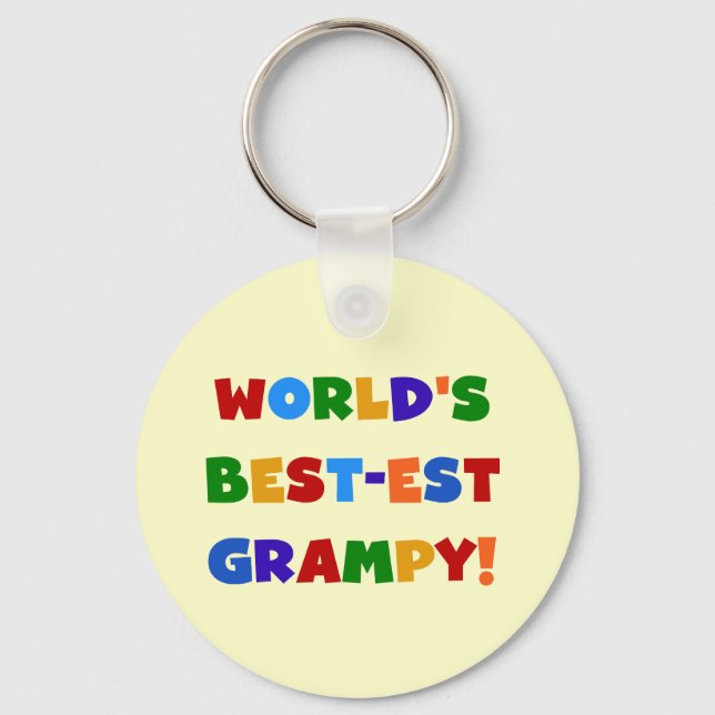 Bright Colours Best-est Grampy T-shirts and Gifts Keychain (Front)