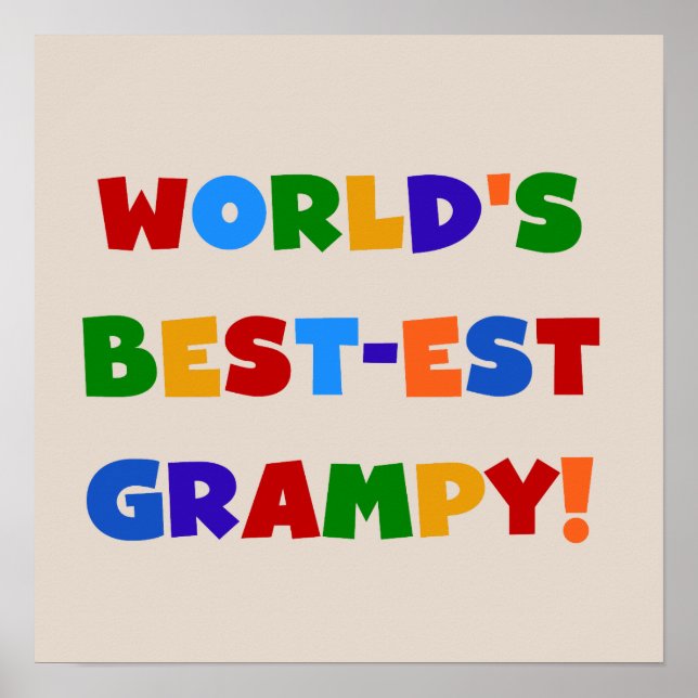 Bright Colours Best-est Grampy T-shirts and Gifts Poster (Front)