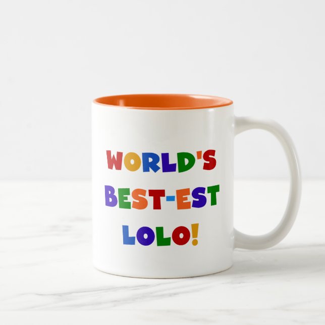 Bright Colours Best-est Lolo T-shirts and Gifts Two-Tone Coffee Mug (Right)