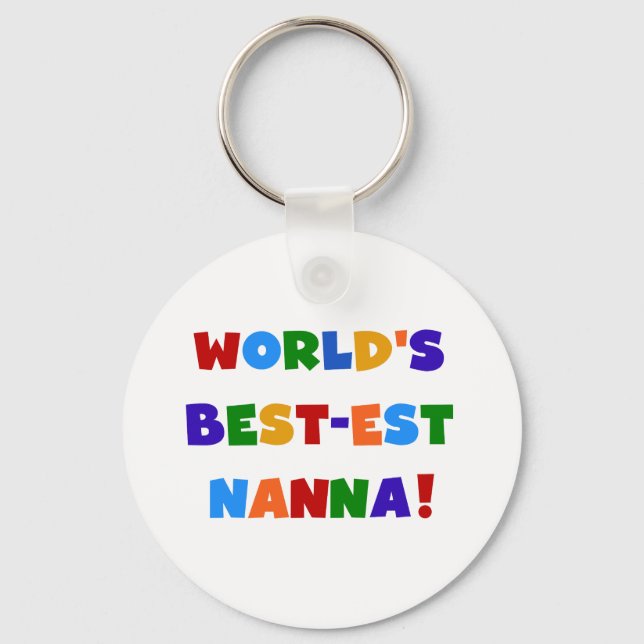 Bright Colours Best-est Nanna Tshirts Keychain (Front)