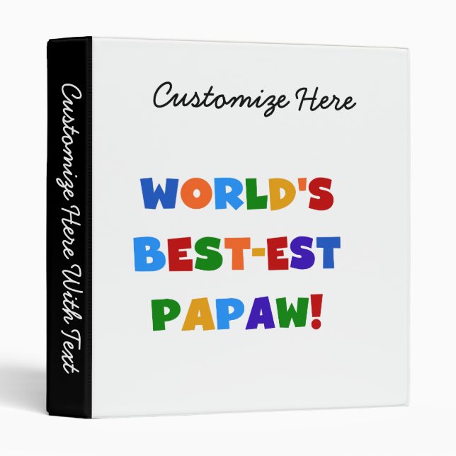 Bright Colours Best-est Papaw Tshirts and Gifts Binder (Front/Spine)