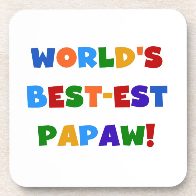 Bright Colours Best-est Papaw Tshirts and Gifts Coaster (Front)