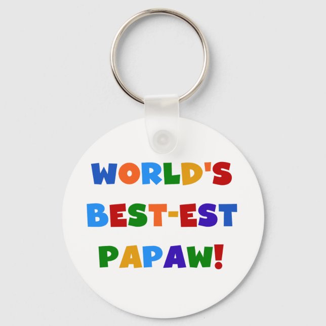 Bright Colours Best-est Papaw Tshirts and Gifts Keychain (Front)