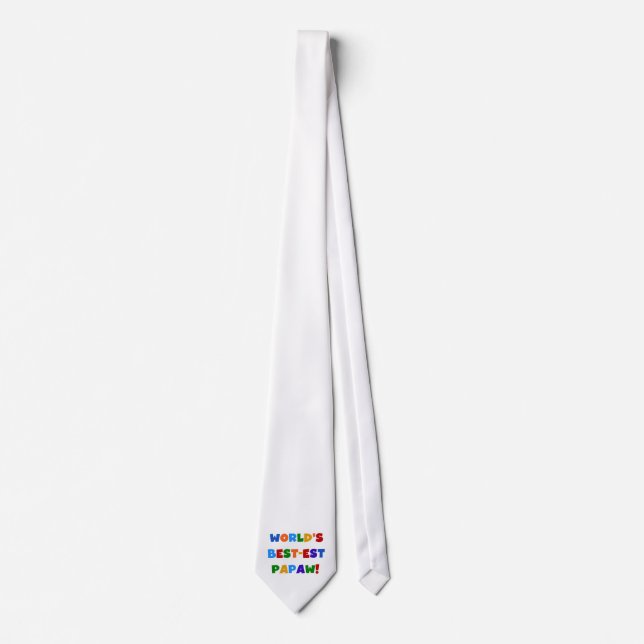 Bright Colours Best-est Papaw Tshirts and Gifts Tie (Front)
