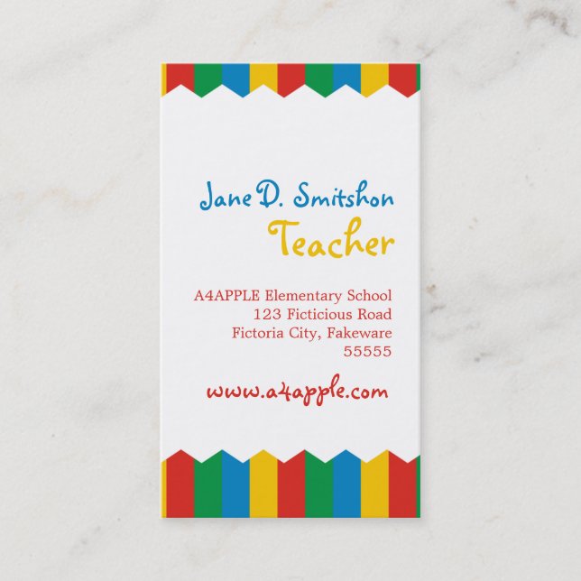 Bright Colours Business Card (Front)