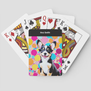 Bright Colours Cool Pretty Personalized Cute Dog Playing Cards