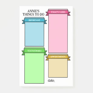 Bright Colours Cute Ribbon Labels Things To Do Post-it Notes