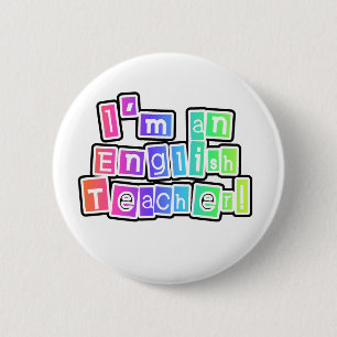 Bright Colours English Teacher 2 Inch Round Button