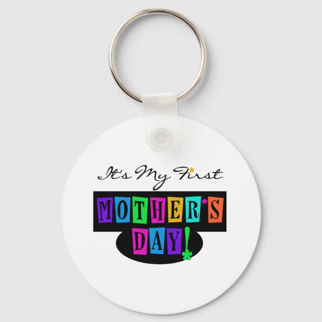 Bright Colours First Mother's Day T-shirts and Gif Keychain (Front)