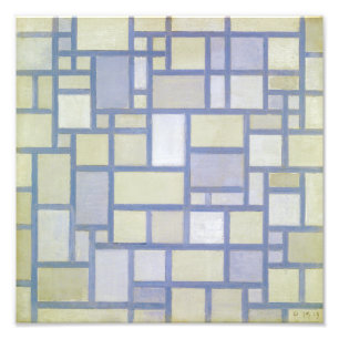 Bright Colours Grey Lines   Piet Mondrian   Photo Print