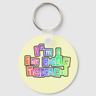 Bright Colours I'm a 1st Grade Teacher Keychain