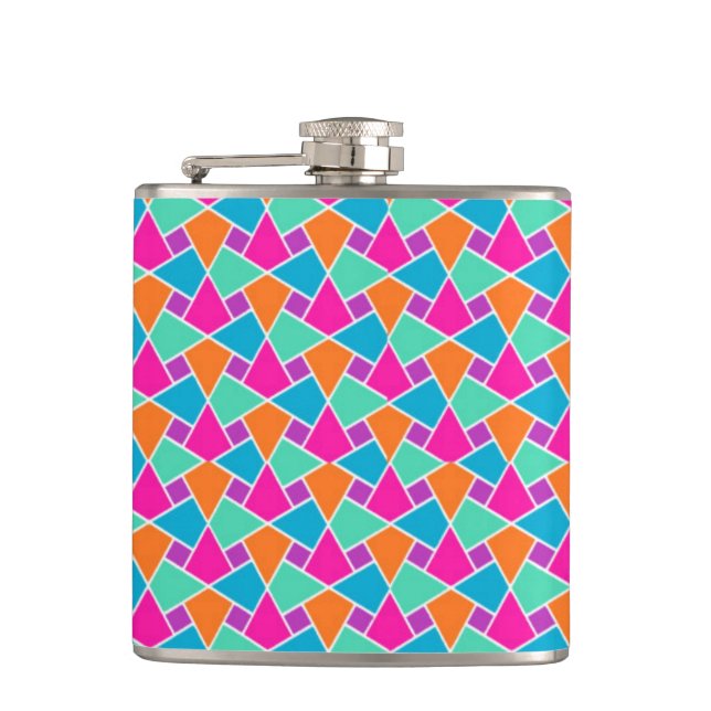 Bright Colours Islamic Pattern Hip Flask (Front)