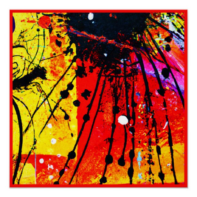 Bright Colours Patterns Painting. Buy Now Poster (Front)