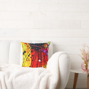 Bright Colours Patterns Painting. Buy Now Throw Pillow