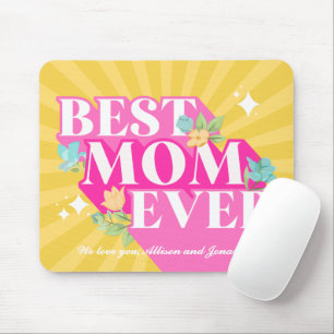  Bright Colours Retro Typography Best Mom Ever Mouse Pad