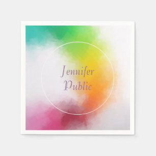 Bright Colours Template Handwritten Script Modern Napkin