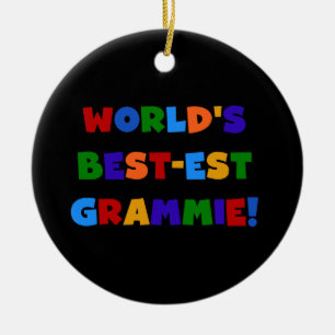 Bright Colours World's Best-est Grammie Gifts Ceramic Ornament