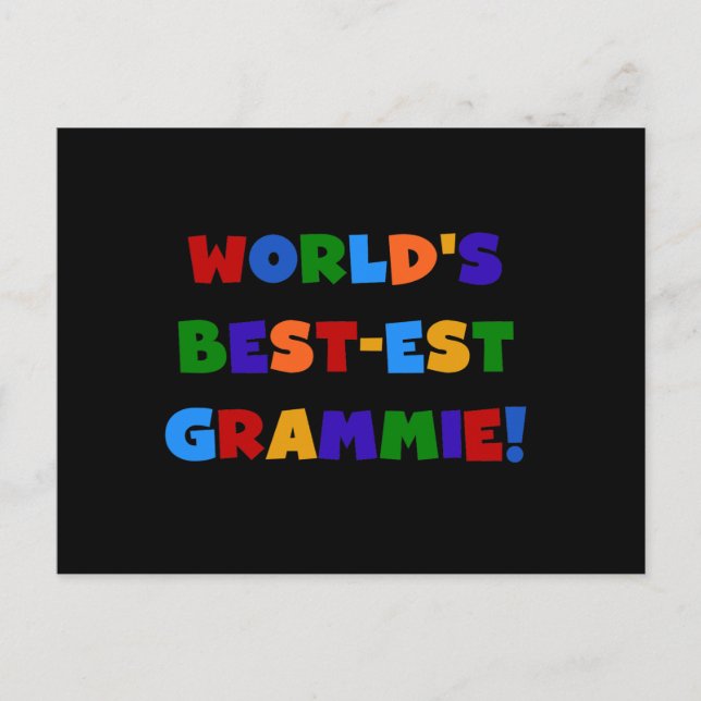 Bright Colours World's Best-est Grammie Gifts Postcard (Front)
