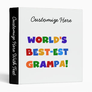 Bright Colours World's Best-est Grampa Gifts Binder