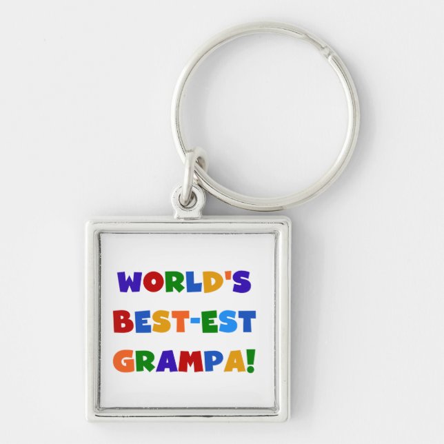 Bright Colours World's Best-est Grampa Gifts Keychain (Front)
