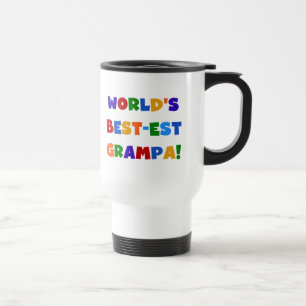 Bright Colours World's Best-est Grampa Gifts Travel Mug
