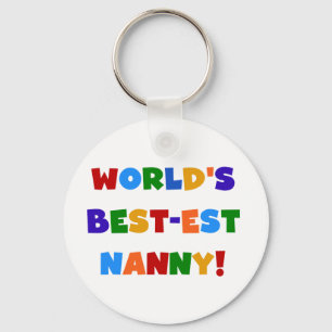Bright Colours World's Best-est Nanny Gifts Keychain