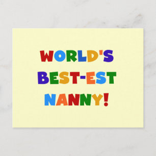 Bright Colours World's Best-est Nanny Gifts Postcard