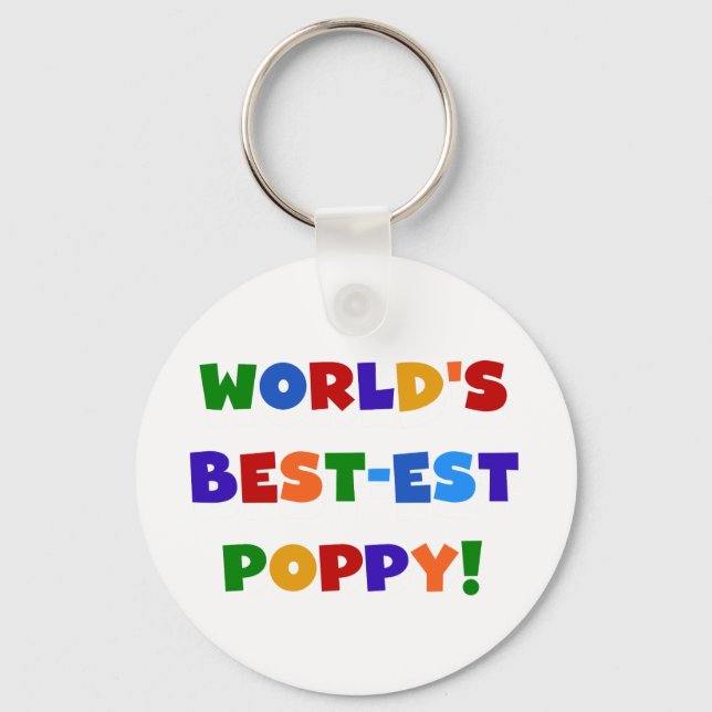 Bright Colours World's Best-est Poppy Gifts Keychain (Front)