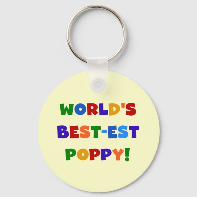 Bright Colours World's Best-est Poppy Gifts Keychain (Front)