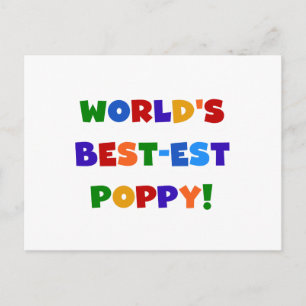 Bright Colours World's Best-est Poppy Gifts Postcard