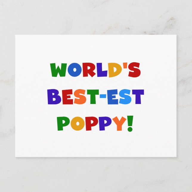 Bright Colours World's Best-est Poppy Gifts Postcard (Front)