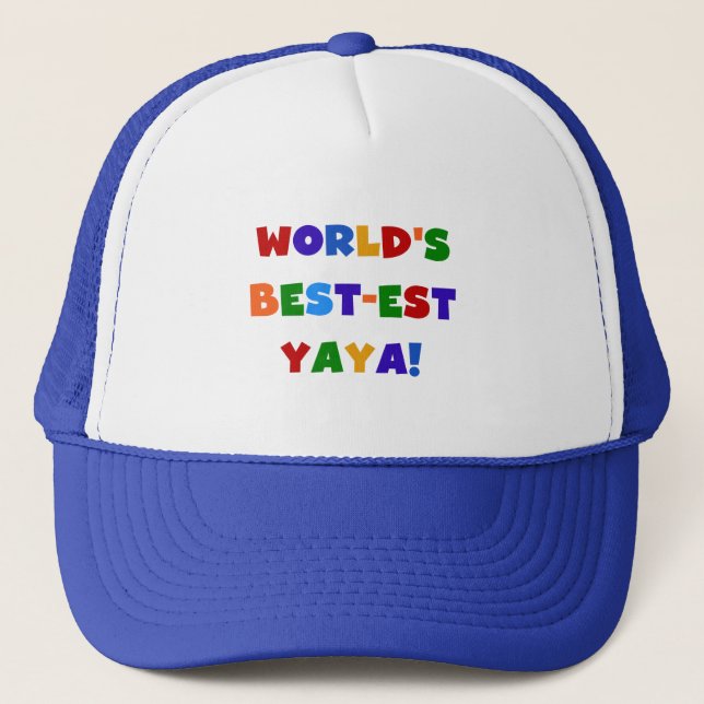 Bright Colours World's Best-est Yaya Gifts Trucker Hat (Front)