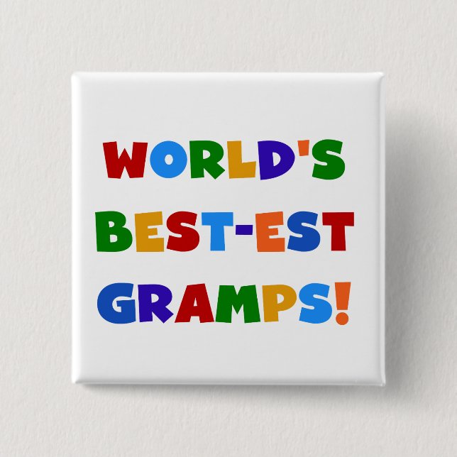 Bright Colours World's Best Gramps Gifts 2 Inch Square Button (Front)