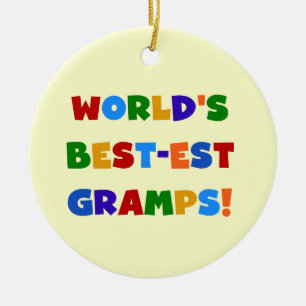 Bright Colours World's Best Gramps Gifts Ceramic Ornament